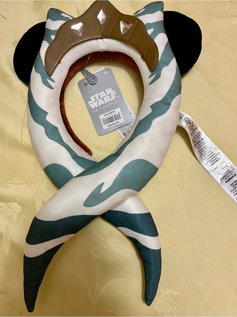 Disney Star Wars Ashoka Ears Plush  Headband with Brown Headpiece NWT